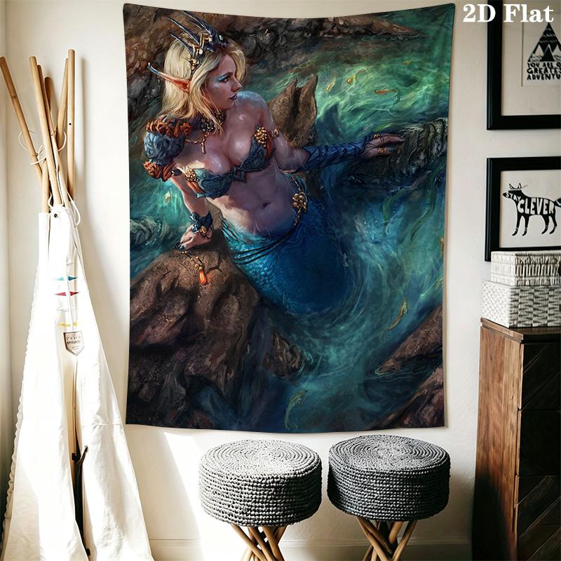 Underwater Serenity Dreamy Portrait Tapestry Fashion Print Wallmounted Christmas Gift Background Cloth Atmospheric Background Cloth