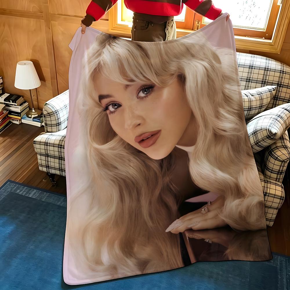 Music S-Sabrina C-Carpenter Throw Flannel Blanket Suitable for Sofas Beds Offices Travel, Camping Chairs