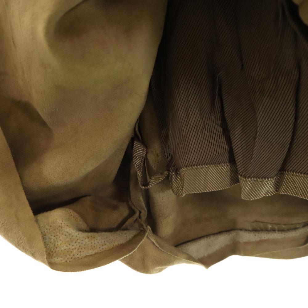 S Max Mara Midi length Suede leather skirt 36 Beige brown Women Used