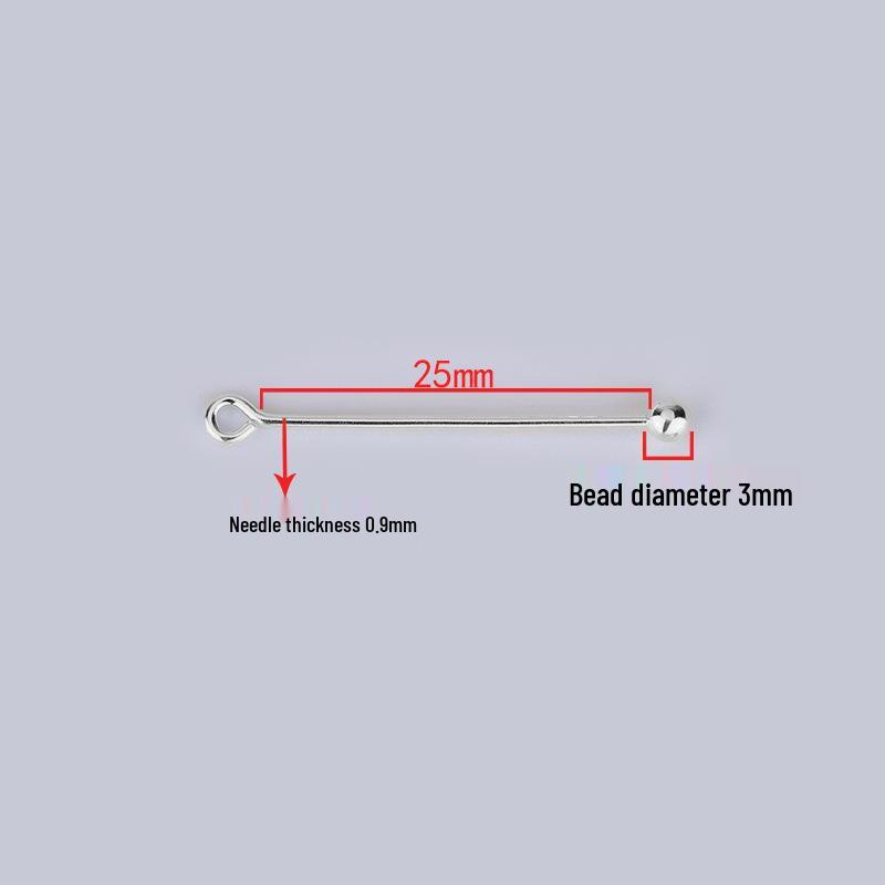 S925 Sterling Silver Handmade Threaded Buckle Earring Pendant Clasp with Through-hole 9-Shaped Needle Accessories