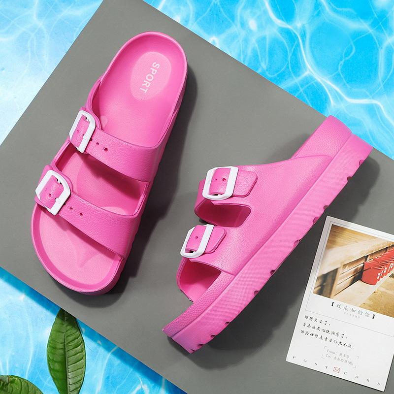 Fashion Smile Pop Summer Soft Women's Slippers Thick Sole Women Sandals Flat Sole EVA Slippers Outdoor Non-slip Heighten Women Shoes