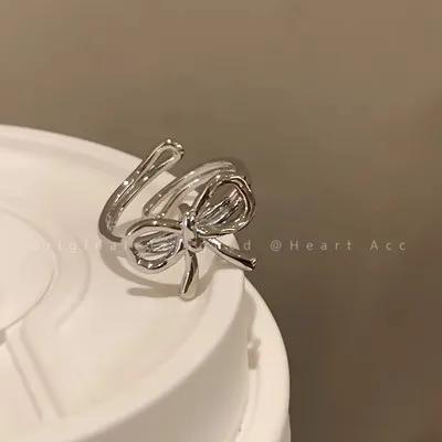 New Creative Smooth Water Drop Rings for Women Vintage Geometric Adjustable Croissant Open Finger Nail Ring Couple Jewelry Gifts