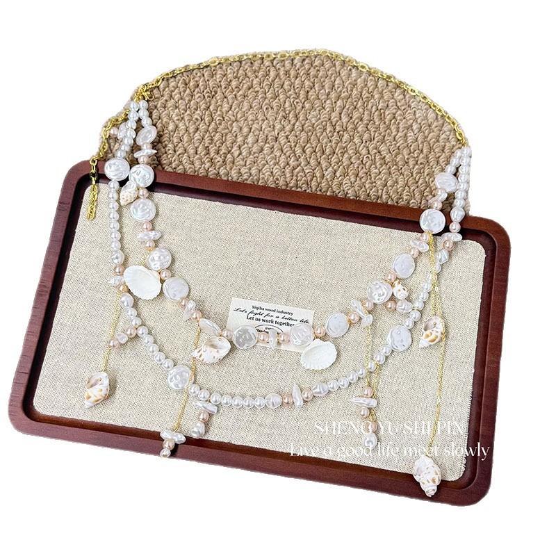 Seaside vacation style pearl shell conch tassel waist chain, casual vacation style, unique belt accessory with a high-end feel