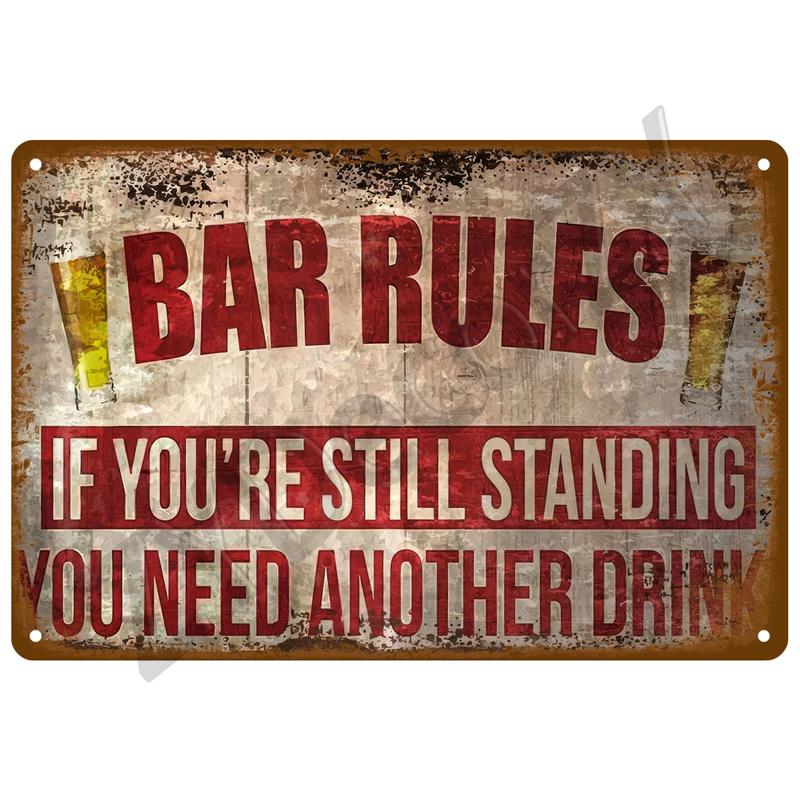 Vintage Posters Cocktail Tin Sign Plaque Metal Sign Plate Decoration Wall Art Home Decor For Bar Pub Club Man Cave Iron Painting