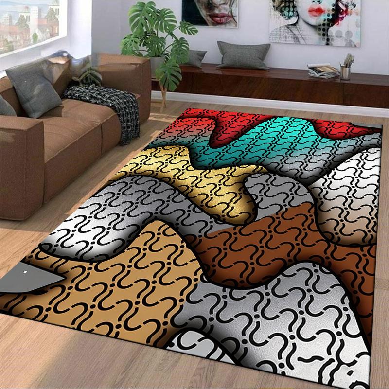 Colorful Abstract Pattern Carpet, Multicolor Wave Design Rug for Home Suitable for Use As an Anti-slip for Living Room Bedroom Sofas