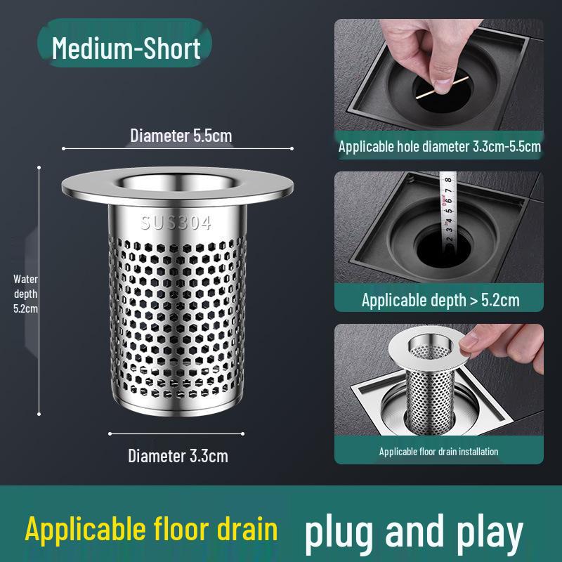 Stainless Steel Anti-Clog Floor Drain Screen for Kitchen & Bathroom