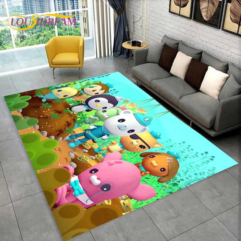 Tappeto Tappeto Carino Cartone Animato Barnacles degli Octonauts per Soggiorno Camera da Letto Decorazione Casa, Tappetino Antiscivolo per Divano Zerbino Regalo Bambini