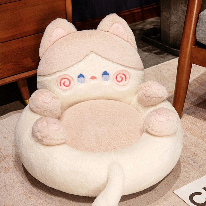 

New Lovely Flip Belly Cat Back Cushion Cartoon Home Decor for Living Room Soft Velvet Chair Cushion for Autumn and Winter 50x50x35cm