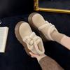 Women's thick-soled winter fur one belt buckle lightweight warm anti cold padded snow boots non-slip wear casual sneakers cotton boots