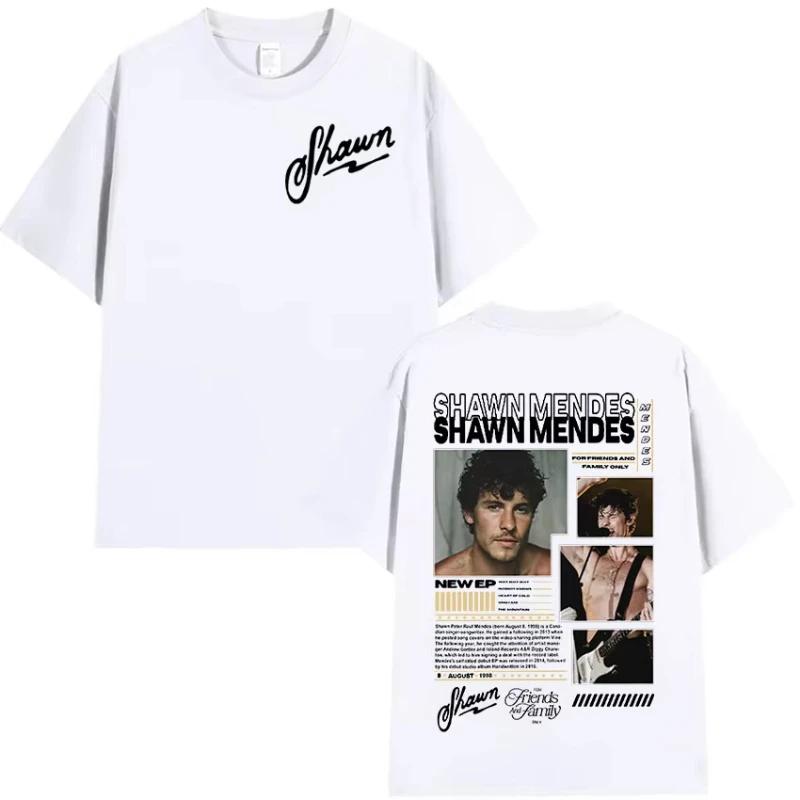 Raper Shawn Mendes Album 2025 Graficzne Koszulki Damskie Hip Hop Retro Koszulka z Krótkim Rękawem Bawełniana Oversize T-shirt Letnie Topy