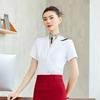 Women's V-Neck Short Sleeve Professional Work Shirt