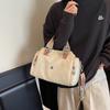 Large Capacity Boston Portable Cylinder Bag, Simple Leisure Going Out Storage Shoulder Bag, Trendy Fashion Broadband Messenger Bag