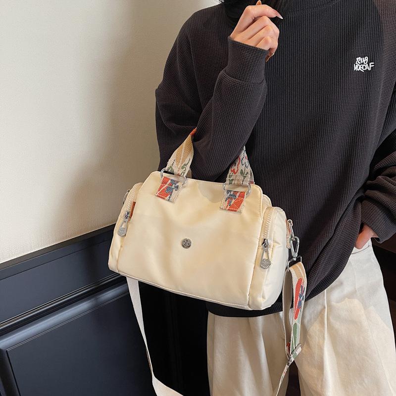 Large Capacity Boston Portable Cylinder Bag, Simple Leisure Going Out Storage Shoulder Bag, Trendy Fashion Broadband Messenger Bag