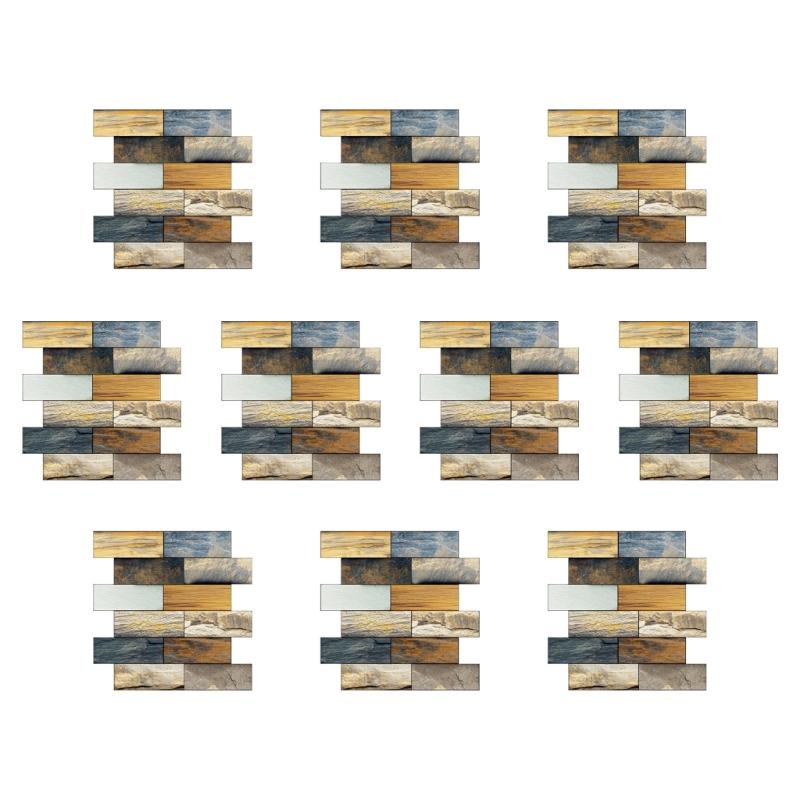 10pack Auto Adhesive 3D Brick Texture Wallpaper Waterproof PVC Decals For Backsplash And Feature Walls