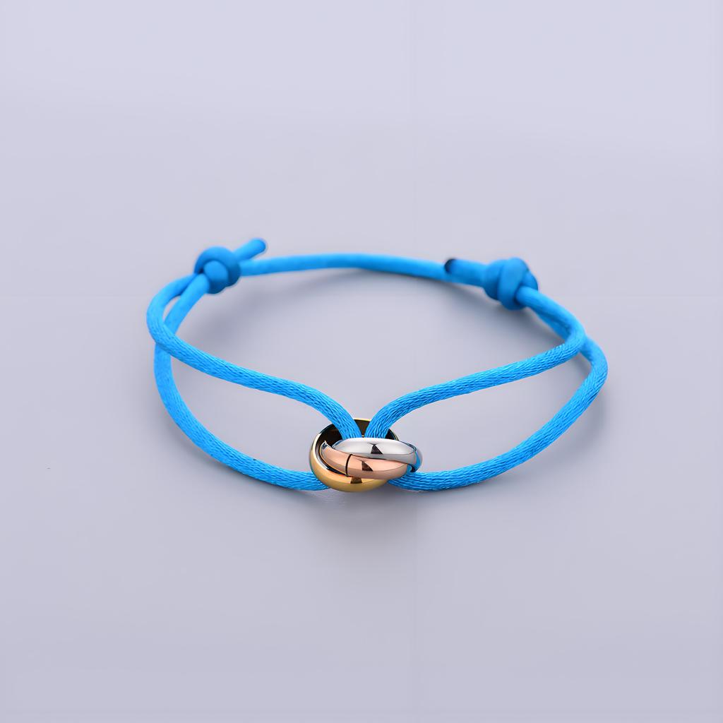 Trinity Bracelet Stainless Steel Circle Women's Bracelet Different Colors of Rope Classic Popular Tricolor GradientJewelry