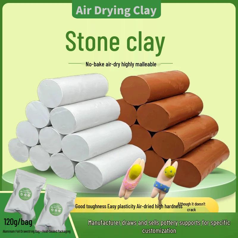 

No-Bake Pottery Clay Set: DIY Figurine-Making Kit with Sculpting Tools 120g белый