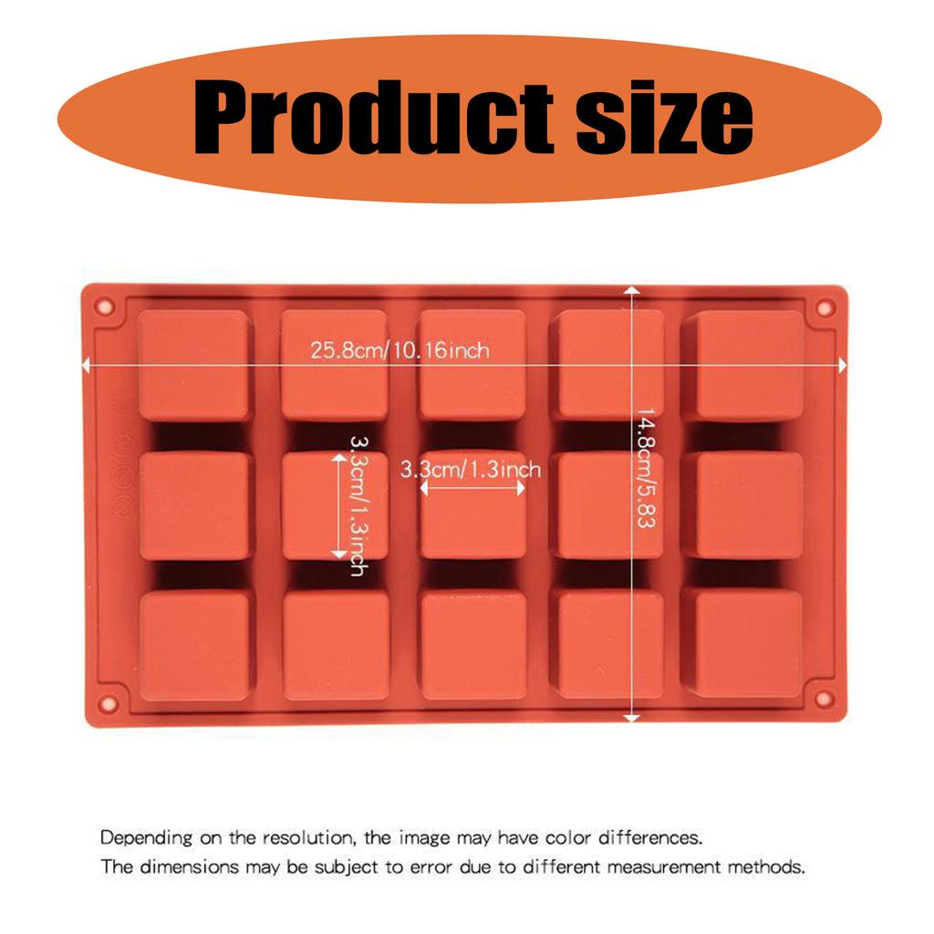 15 Cavity Square Silicone Mold Making Mousses Cake Mold Decorating Baking Tool for Making Chocolate Fondant Dessert