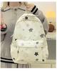 Schoolbag Simple Versatile Backpack Unisex Star Printed Casual Style Student School Bag Campus Lightweight Backpack