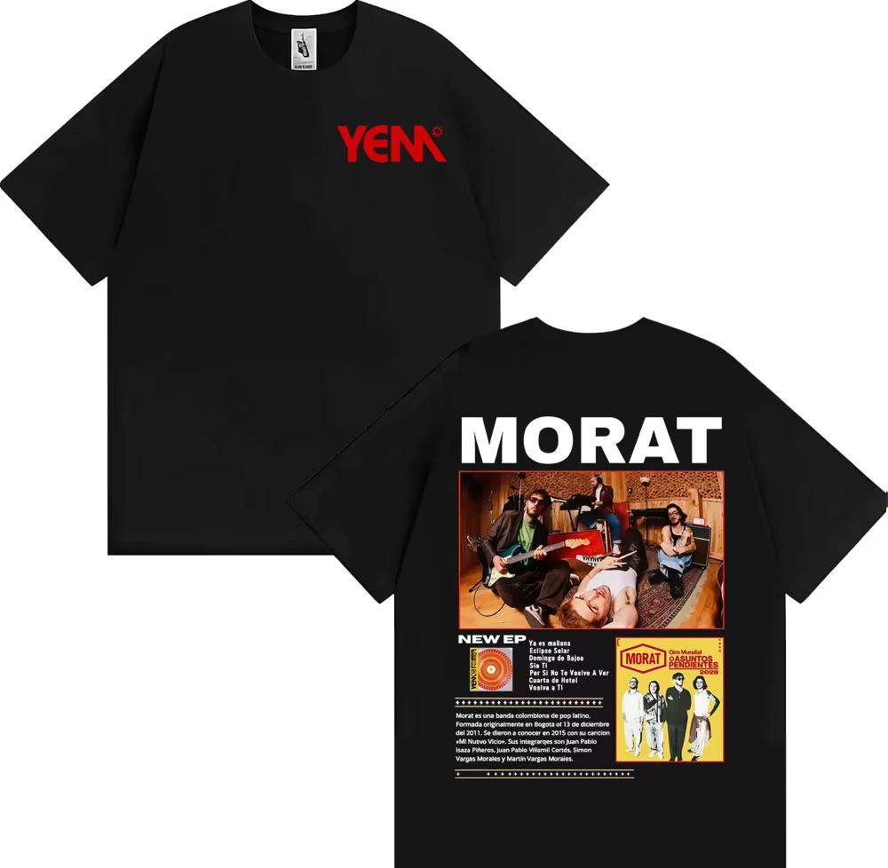 Rock Band Morat Album Graphic Print T Shirts Unisex Unisex Fashion High Street Hip Hop Tshirt 100 Cotton Cozy Short Sleeve T Shirt