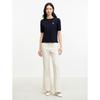 JUZUI Women's Contrast Round Neck Loose Sweater