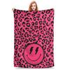 Preppy School Supplies Aesthetic Leopard Print Blanket Soft Warm Flannel Throw Blanket Bedspread Bed Living Room Picnic Travel