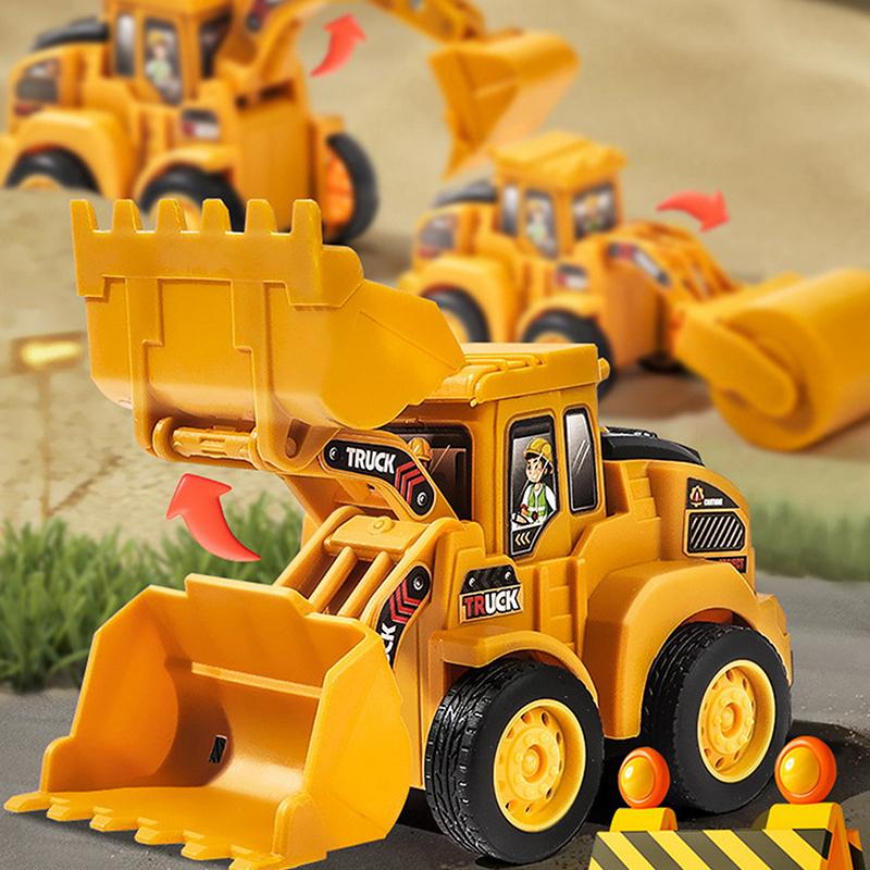 1Pcs Engineering Vehicle Model Press Sliding Car Excavator Bulldozer Children Educational Construction Vehicle Toy Kids Boy Gift