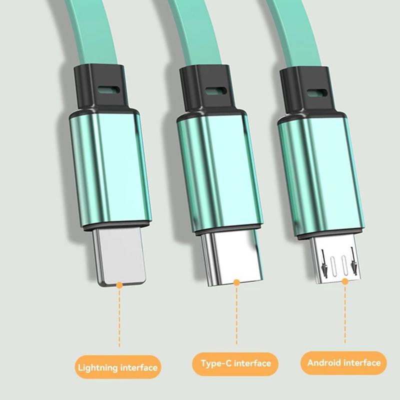 2025 New 3 in1 Data Cable Fast USB Cable For Huawei Honor Retractable Portable Micro USB Type C Charger Cable For IOS Samsung