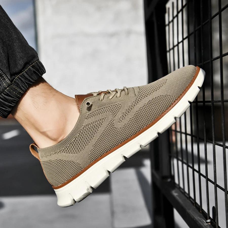 Fashion New Men's Sneakers Light Breathable Casual Flat Shoes Outdoor Fashion Comfortable Dress Shoes Anti-Slip Sports Walking Shoes