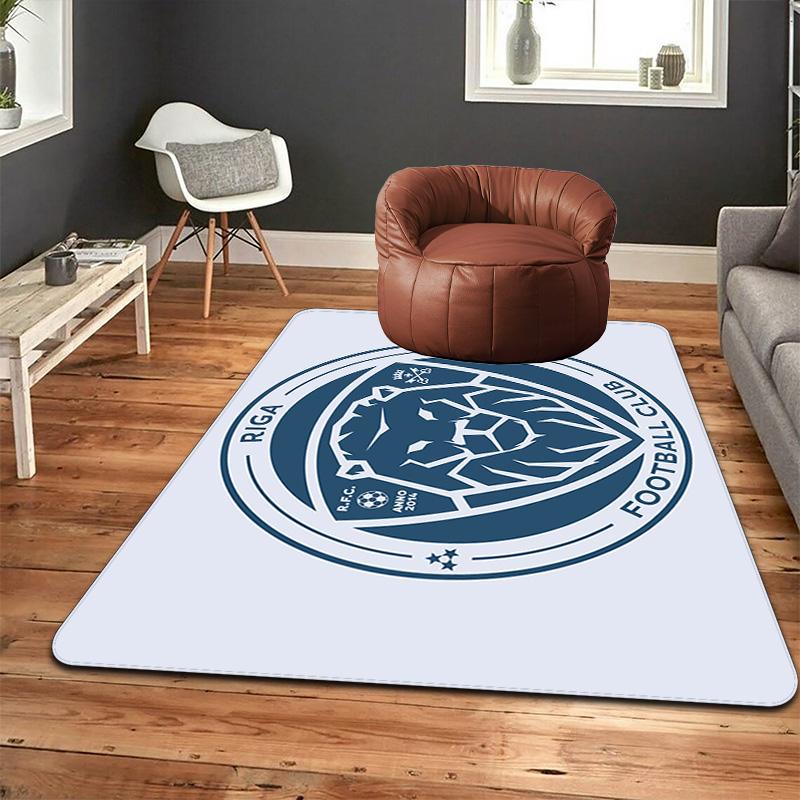 Riga FC Pattern Rug Floor Mat for Living Room or Bedroom Soft and Comfortable Carpet a Gift for Birthday and Holiday.