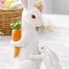 Cute Resin Rabbit Ornament Hand-Carved Easter Decoration Easter Bunny Figurine  Lifelike Rabbit