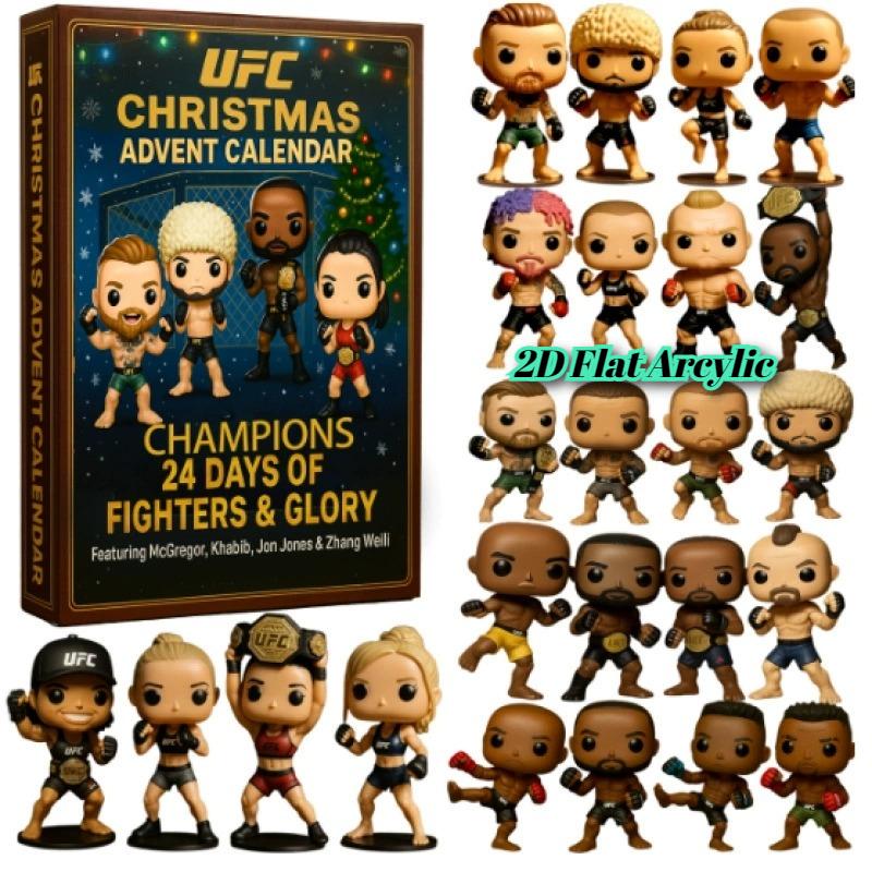 

2D Плоский Акриловый Адвент-календарь Абсолютного Бойцовского Чемпионата, с Легендами и Чемпионами UFC 24, Подарки для Поклонников UFC зелёный