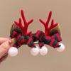 Merry Christmas Decor Christmas Elk Hairpin Sequin Bowknot Children Deer Antler Hair Clip Korean Hair Accessories Star