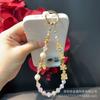 Creative Text Flourishing Mobile Phone Chain Alloy Crystal Beaded Hanging Chain Mobile Phone Wrist Strap New Year Red