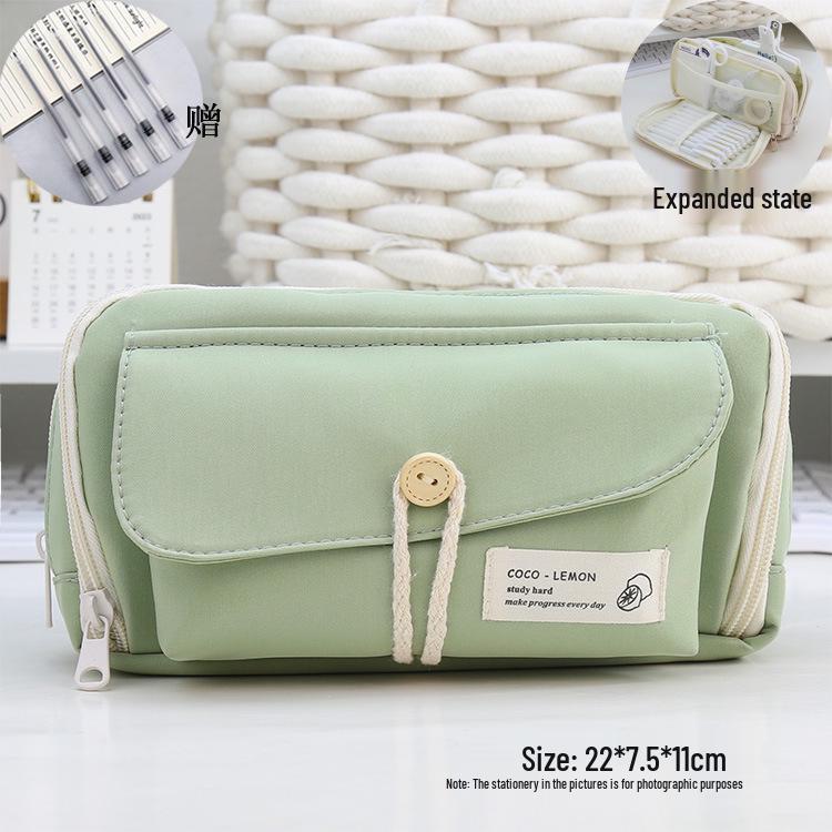 Japanese Style Cotton Rope Pencil Case - Large Capacity for Junior & Senior High School Students