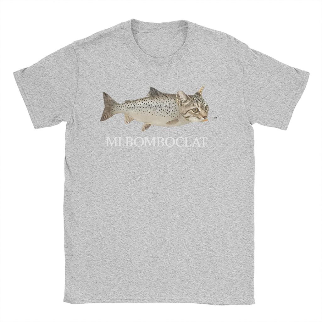 Bomboclat Fish Cat Meme  Men Women T Shirt Funny Fisher  Casual Tee Shirt Short Sleeve Round Neck T-Shirts 100% Cotton Clothing