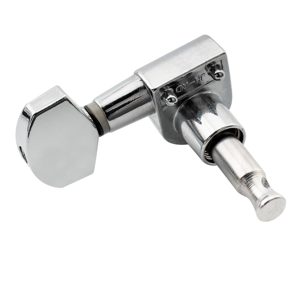 Musiclily Pro guitar for Squier electric 6-in-line 2-pin tuners, SQ, Stratocaster/Telecaster guitars, chrome.