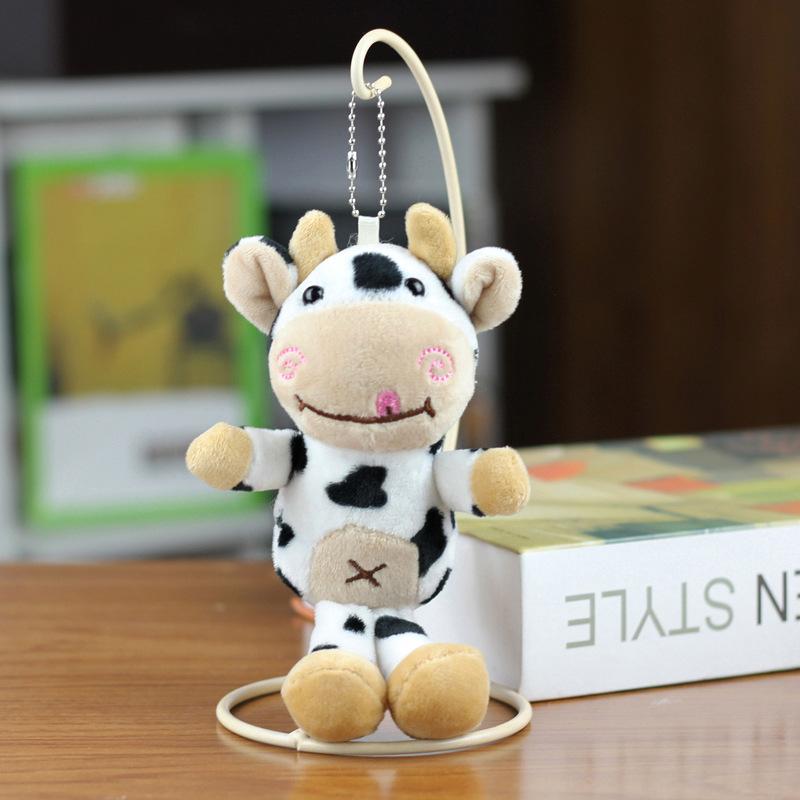 

Cute Cuddly And White Cow Plush Keychain Spotted Mini Toy Backpacks For
