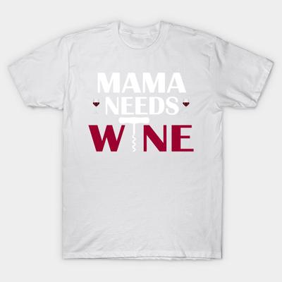T Shirt Women Mama Needs Wine Funny Parenting Mom Quote T Shirt Harajuku Print Kawaii Tshirt Summer Short Sleeve Female T-Shirt Top Tee