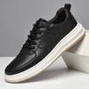 Men's shoes popular cowhide casual leather shoes men's breathable trend soft sole tooling shoes British sports shoes casual board shoes men