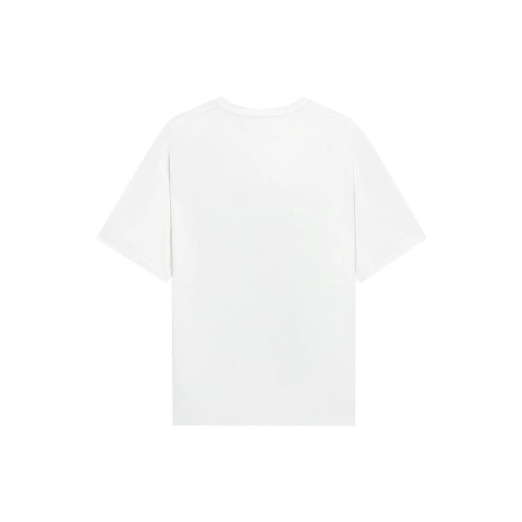 Li Ning T Shirts Unisex White Crew Neck Moderate Straight Fit AHSSB15-1