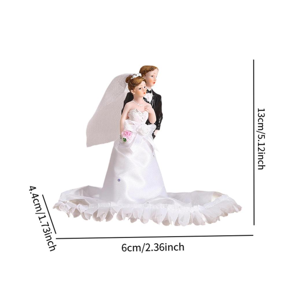 Wedding Cake Topper Bride and Groom Set Accessories Decorative Resin Romantic