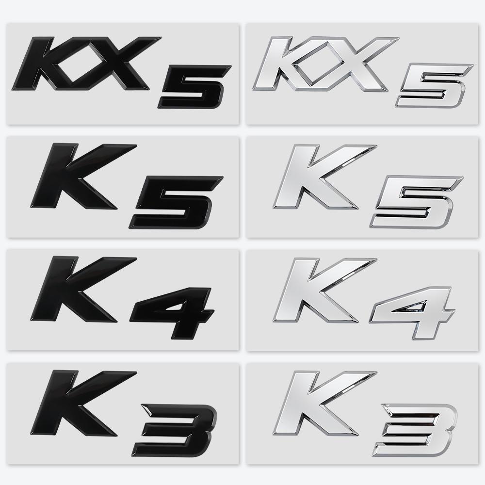 3D ABS Styling K3 K4 K5 KX5 Badge Car Body Rear Trunk Sticker Decor Auto Accessories For Kia K2 Ceed Carnival Picanto Soul EV6