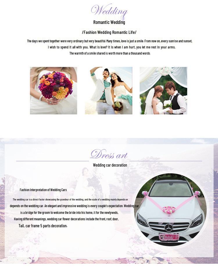 Elegant Wedding Car Decoration Set: Artificial Flower Arrangement for Cars
