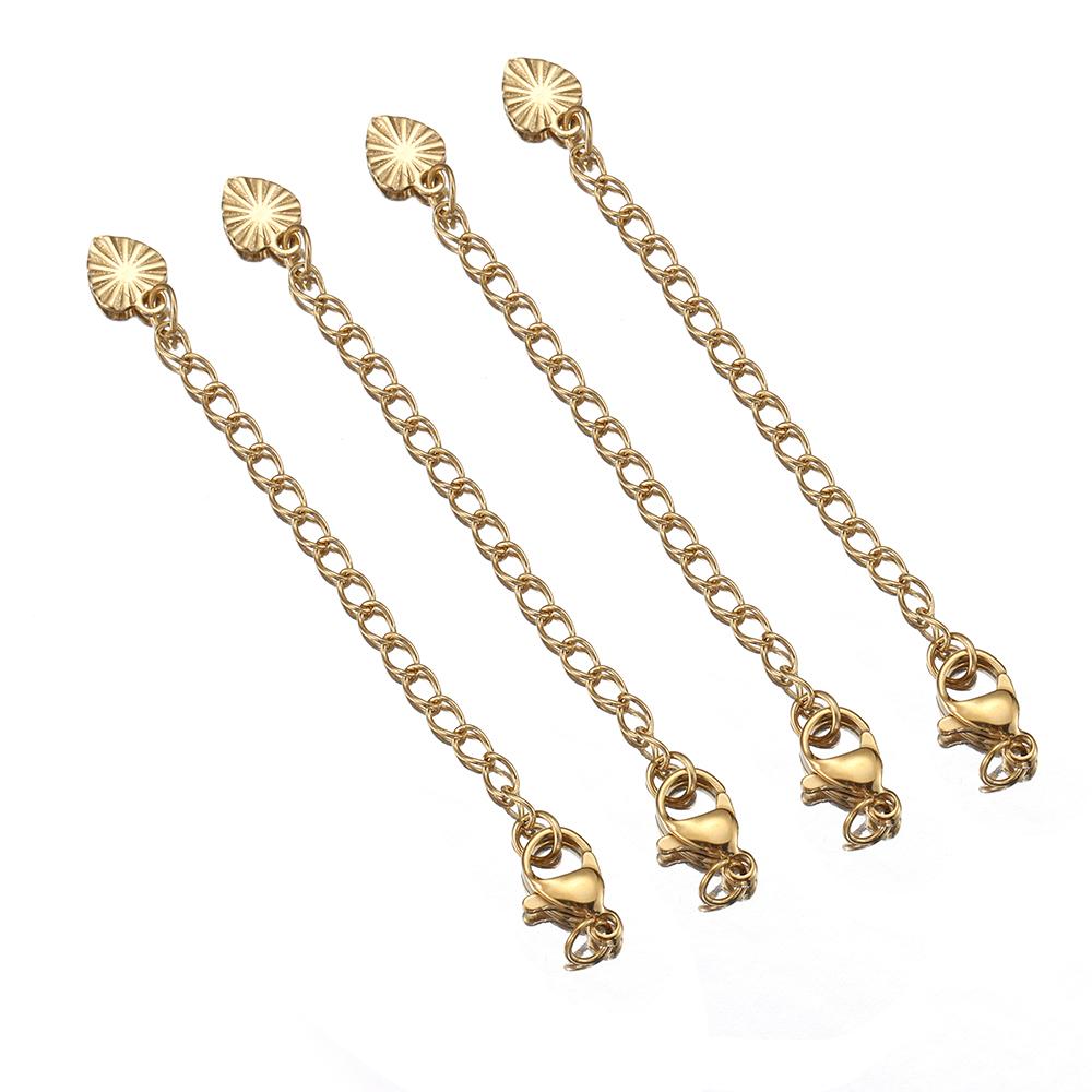 5pcs Stainless Steel Extension Tail Chain Lobster Clasps Connector Extended Chain Bracelet Necklace Jewelry Making DIY Component