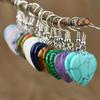 Bohemian Natural StoneTurquoise Amethyst Tiger Eye Heart Dangle Earrings Women's Popular Delicate Handmade Zircon