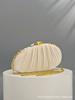 Shell Pleated Dinner Bag Pearl Hand Bag Versatile Fashion Silk Evening Dress Cheongsam Bag Light Luxury