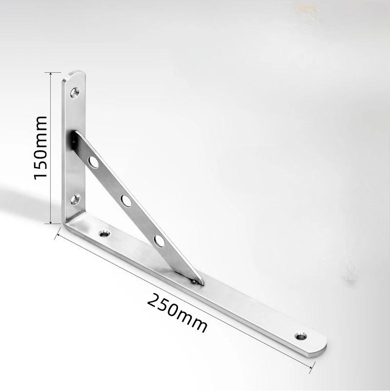 3mm 90° Stainless Steel Corner Bracket - Heavy Duty Wall Support for Shelves Partitions Triangular Layer Board Bracket organizer