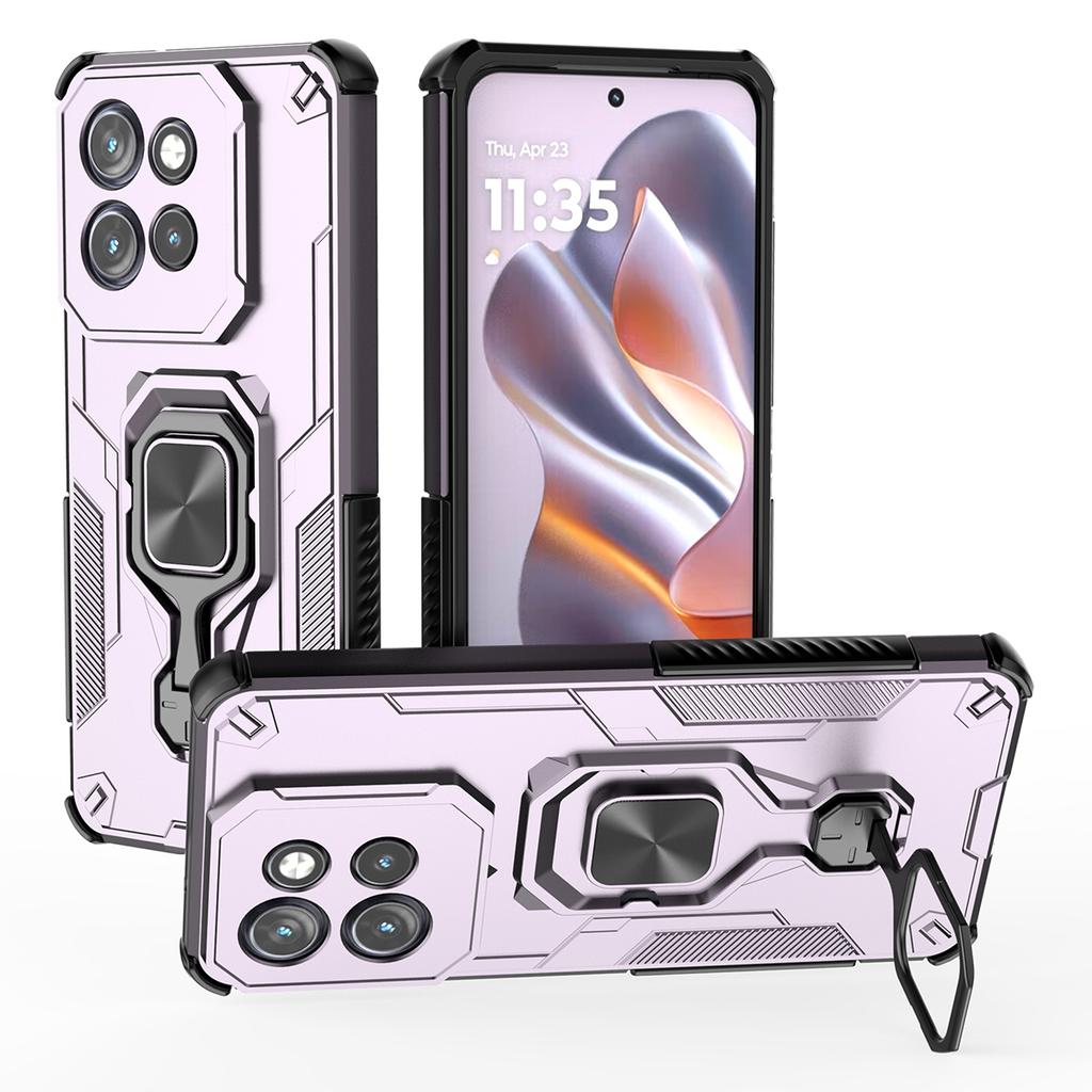Phone Case for Motorola Edge 50 Neo 5G/Moto S50 5G/ThinkPhone 25 5G Rotatable Ring Kickstand PC+TPU Shockproof Cover
