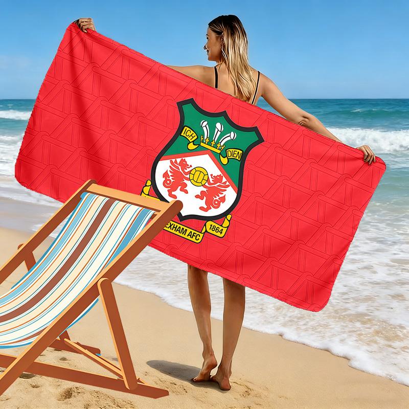Ręcznik plażowy z nadrukiem Wrexham AFC, Duży miękki szybkoschnący ręcznik na plażę, kemping, basen