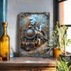 Vintage Metal Train Poster Wall Art Retro Steam Locomotive Sign for Bar Cafe Decor
